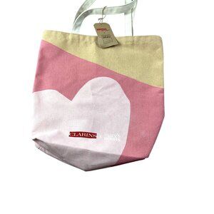 Clarins X Marys Meals Tote Bag Pink/Beige Canvas 10 School Meals Shopping*NWT